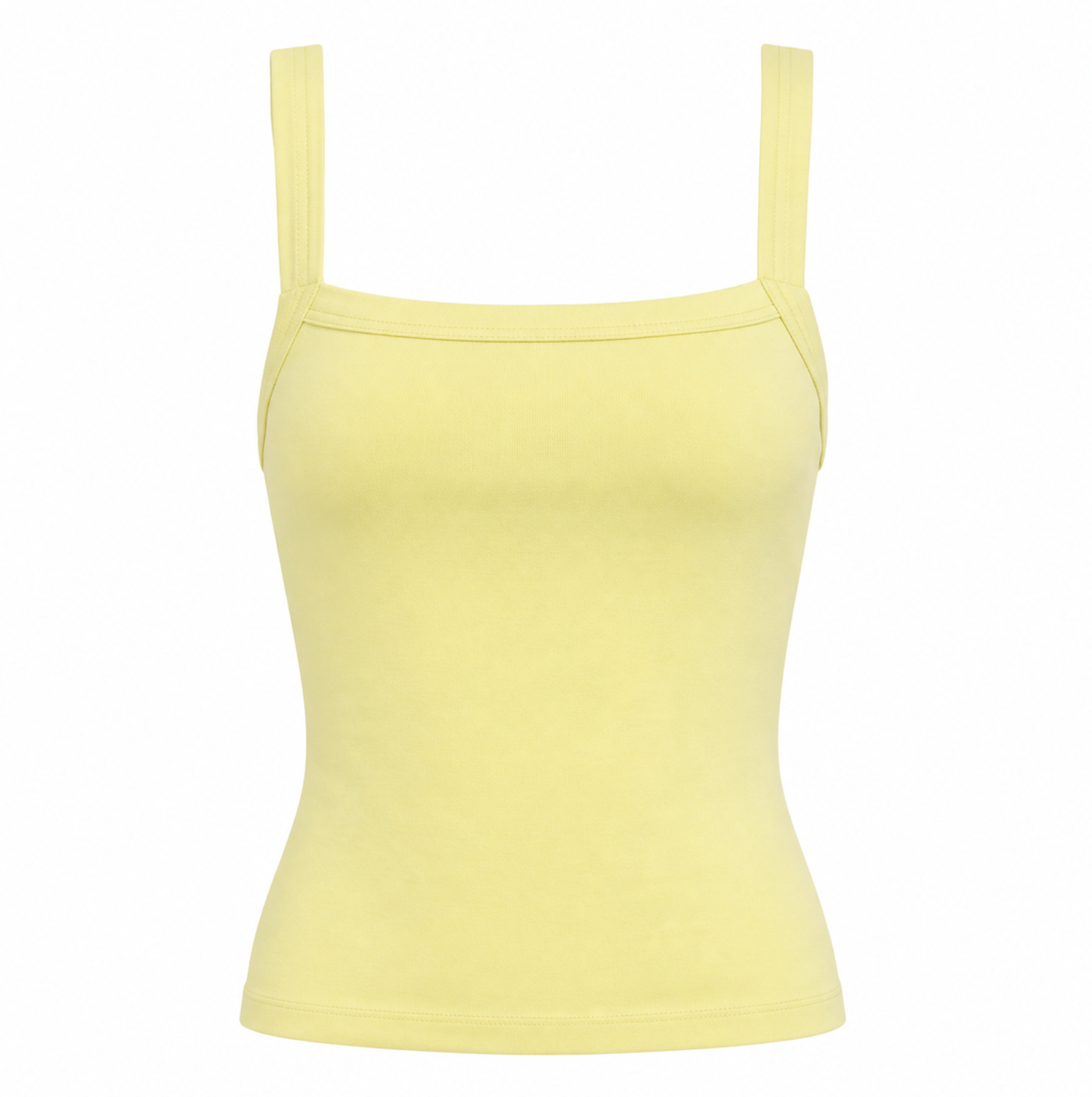 Butter Yellow Square Neck Tank Top