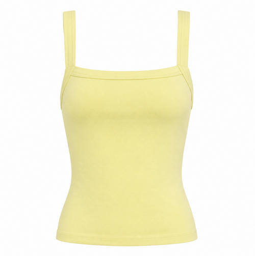Butter Yellow Square Neck Tank Top