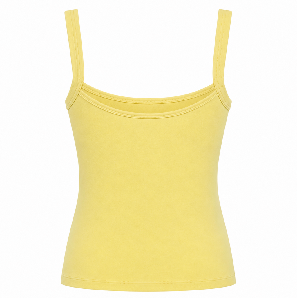 Butter Yellow Square Neck Tank Top