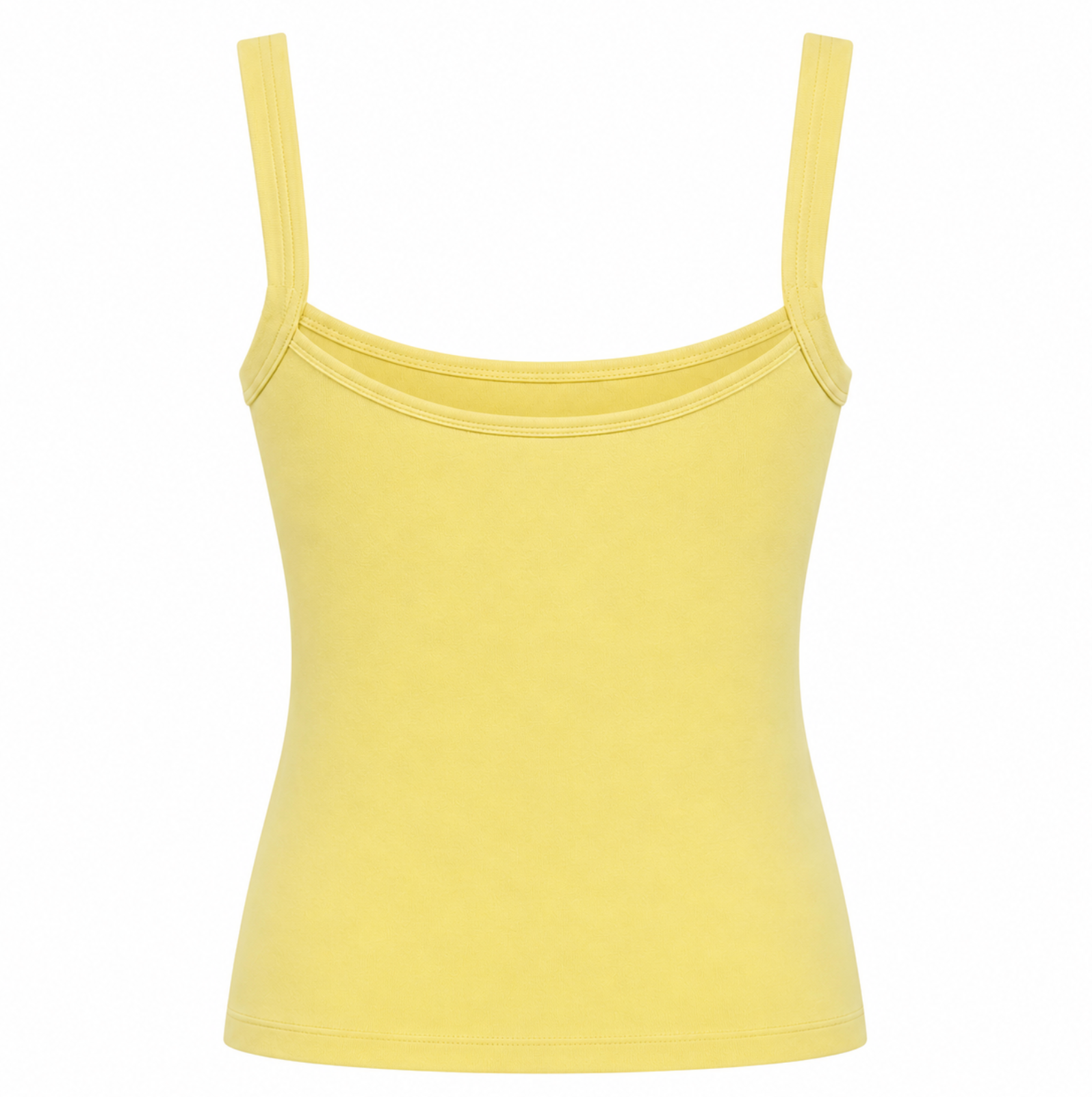 Butter Yellow Square Neck Tank Top