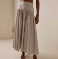 Women’s High-Waisted Striped Cotton Maxi Skirt