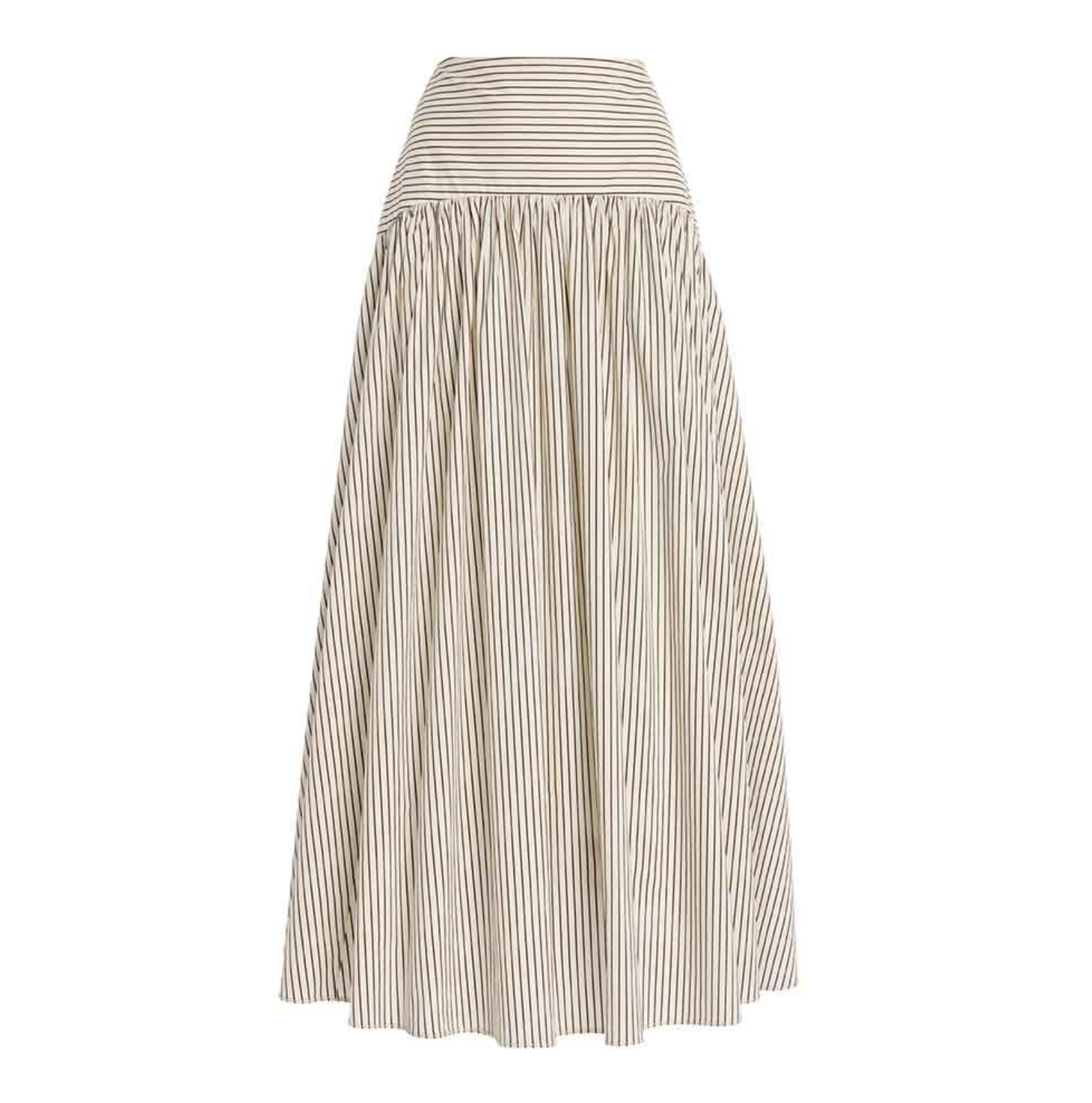 Women’s High-Waisted Striped Cotton Maxi Skirt