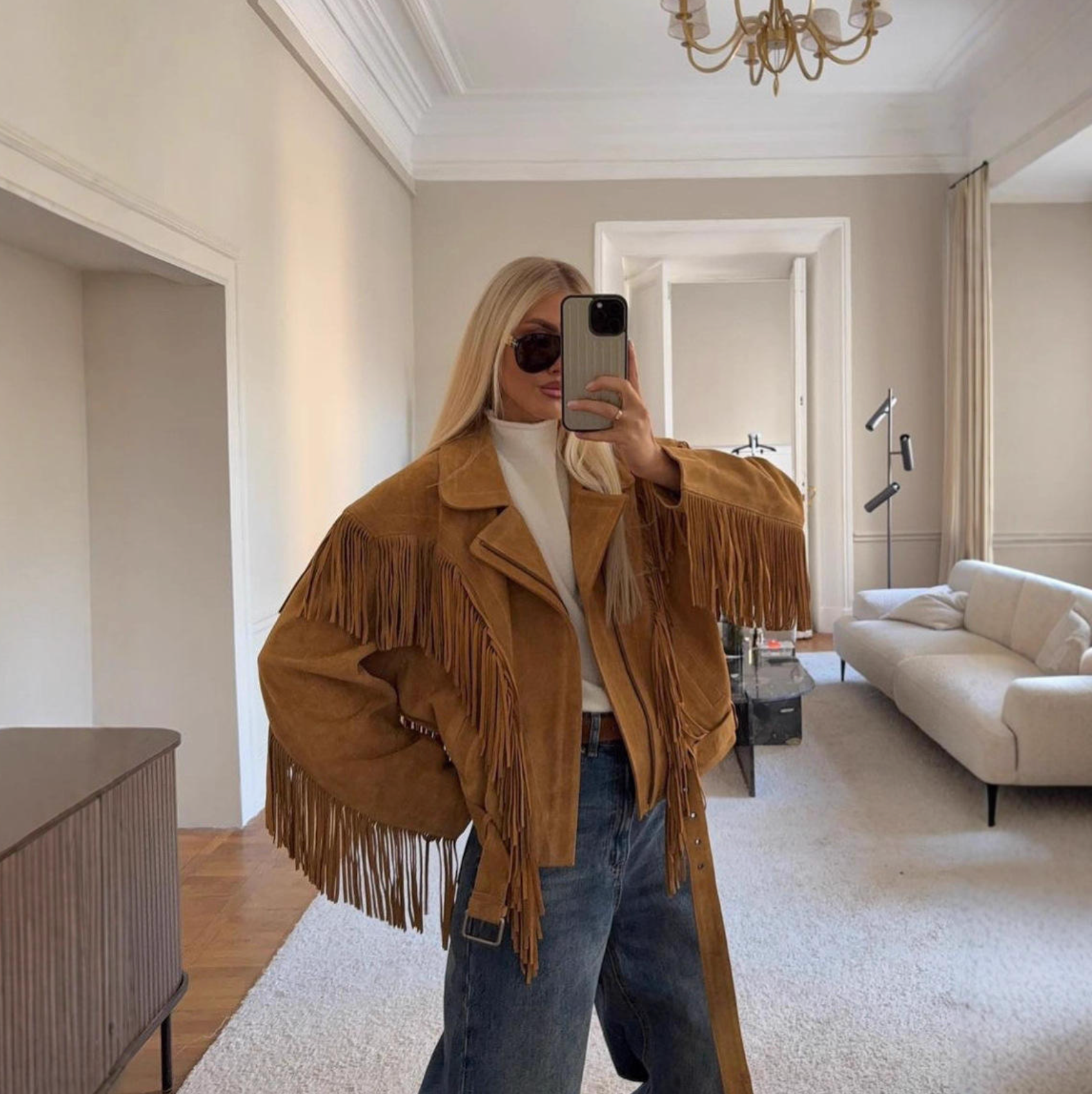 Women’s Faux Suede Cropped Jacket