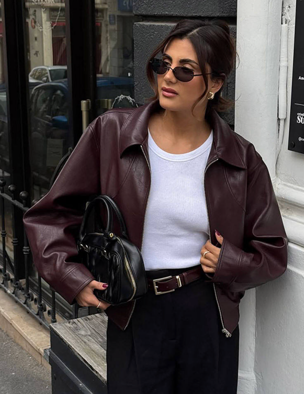 Casual Autumn Cropped Lapel Zipper Jacket