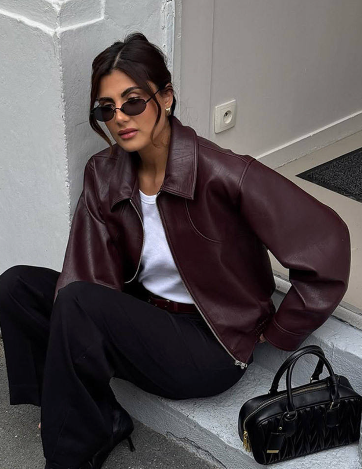 Casual Autumn Cropped Lapel Zipper Jacket