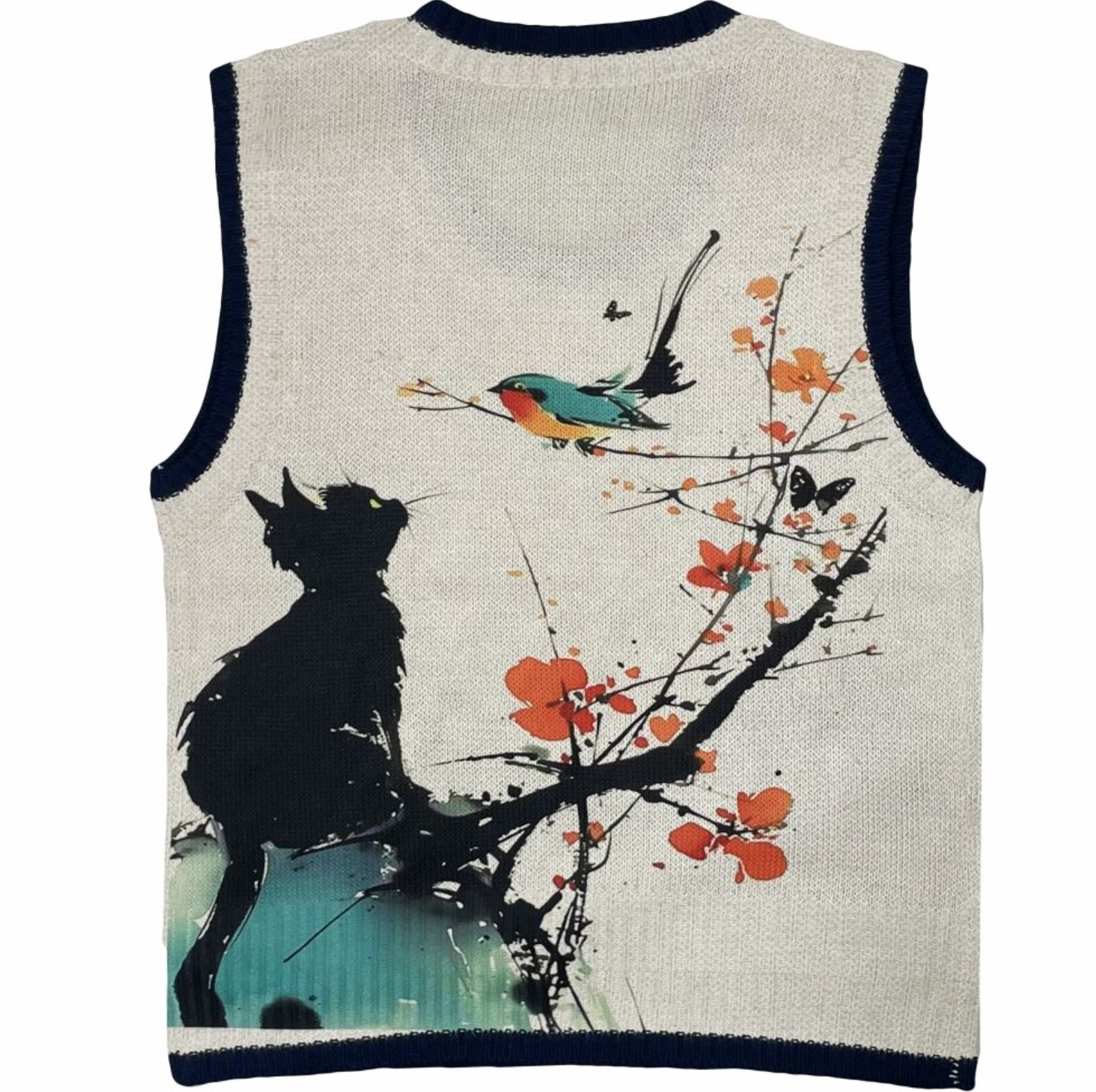 Women’s Artistic Ink Print Knit Vest